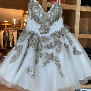 Terani couture shirt white cocktail dress